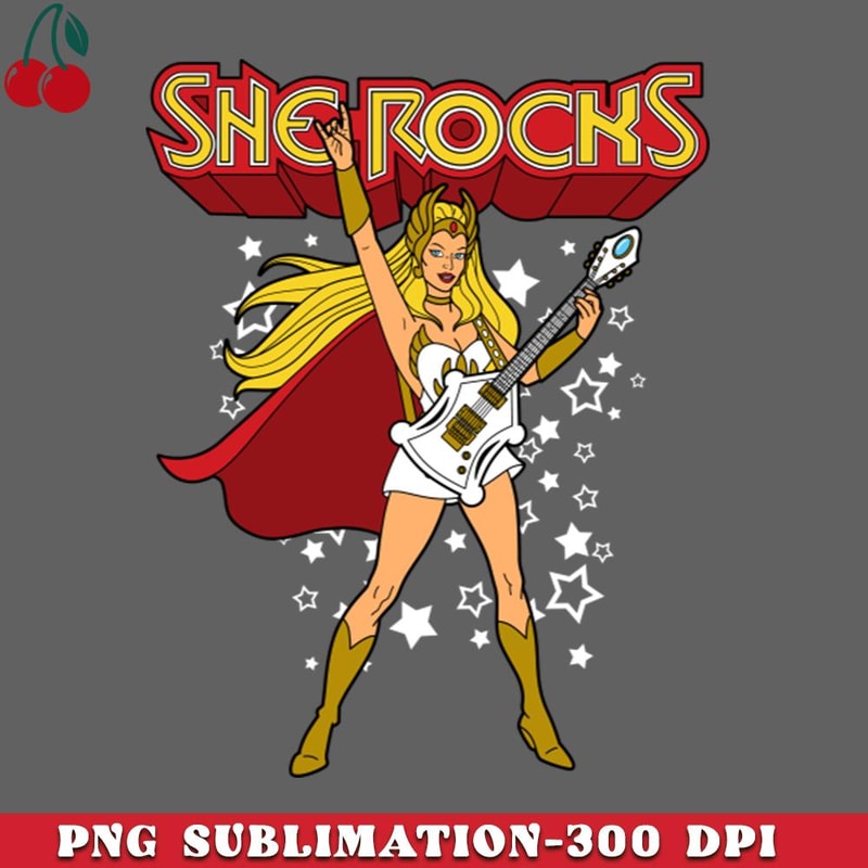 CL2612238877-She Rocks Guitar Playing Female Superhero Girl Power s Cartoon Rock And Roll PNG Download.jpg