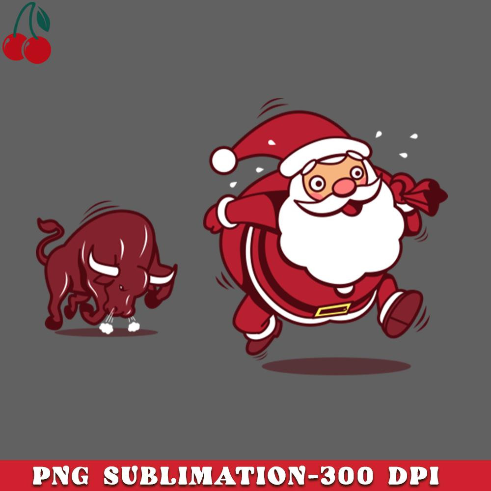 CL2612238237-Santa Claus Funny Fighting Bull Chase On Christmas Day PNG Download.jpg