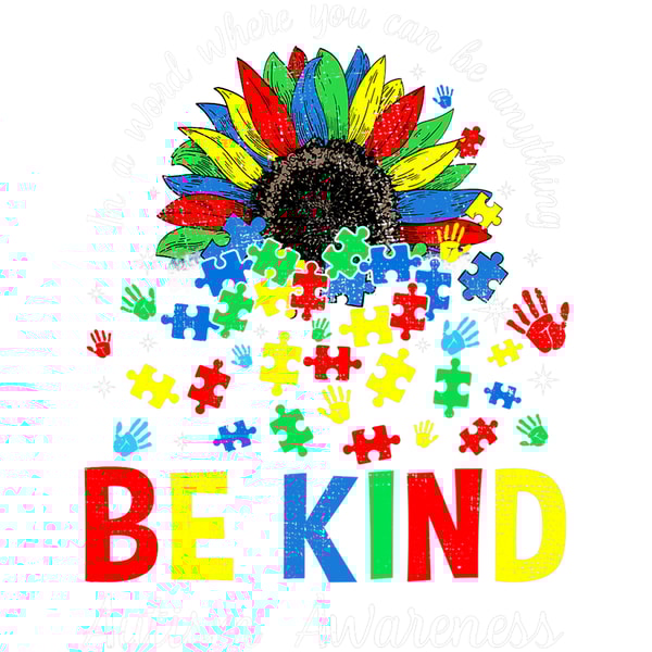 Autism Sunflower Puzzle Be Kind Autism Awareness Kindness Mom Kids Neurodiverse.png