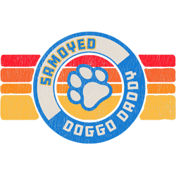 Dog Samoyed Retro Samoyed Doggo Daddy 80s Vintage Dog Dad