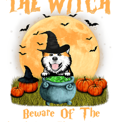 Dog Akita Never Mind The Witch Beware Of Akita Inu Dog Halloween T-shirt341