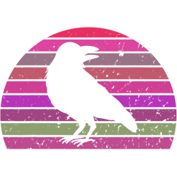 vintage crow halloween retro style 70 80 90 distressed png t-shirt