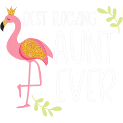 Womens Best Flocking Flamingo Aunt Ever PNG T-Shirt