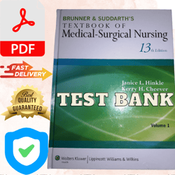 test bank brunner & suddarth's textbook of medical-surgical nursing, 13th edition hinkle test bank