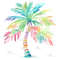 Preppy Palm Tree Watercolor Clipart PNG Pastel Tropical Palm Tree Graphics Transparent Background D 1