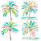 Preppy Palm Tree Watercolor Clipart PNG Pastel Tropical Palm Tree Graphics Transparent Background D 2