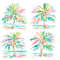 Preppy Palm Tree Watercolor Clipart PNG Pastel Tropical Palm Tree Graphics Transparent Background D 4