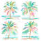 Preppy Palm Tree Watercolor Clipart PNG Pastel Tropical Palm Tree Graphics Transparent Background D 5