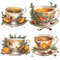 Christmas Tea Party Clip Art Winter Holiday Tea Cups Xmas Tea Pot PNG Holiday Tea Instant Download 6