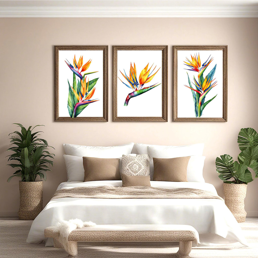 Birds Of Paradise Watercolor Clipart PNG Tropical Flowers Design Elements 9th Wedding Anniversary F 7