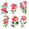Abstract Watercolor Roses Transparent Background Clipart Bundle Digital Download Floral Clipart For 5