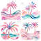 Preppy Palm Tree Watercolor Clipart PNG Pastel Tropical Palm Tree Graphics Transparent Background D 0
