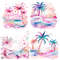 Preppy Palm Tree Watercolor Clipart PNG Pastel Tropical Palm Tree Graphics Transparent Background D 4