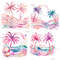 Preppy Palm Tree Watercolor Clipart PNG Pastel Tropical Palm Tree Graphics Transparent Background D 5