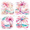 Preppy Palm Tree Watercolor Clipart PNG Pastel Tropical Palm Tree Graphics Transparent Background D 6