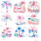 Preppy Palm Tree Watercolor Clipart PNG Pastel Tropical Palm Tree Graphics Transparent Background D 8