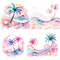 Preppy Palm Tree Watercolor Clipart PNG Pastel Tropical Palm Tree Graphics Transparent Background D 9