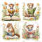 Cute Forest Animals Reading Books Watercolor Clipart Bundle Printable Educational Floral Forest Ani 1