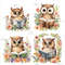 Cute Forest Animals Reading Books Watercolor Clipart Bundle Printable Educational Floral Forest Ani 2