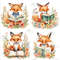 Cute Forest Animals Reading Books Watercolor Clipart Bundle Printable Educational Floral Forest Ani 4