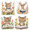 Cute Forest Animals Reading Books Watercolor Clipart Bundle Printable Educational Floral Forest Ani 6