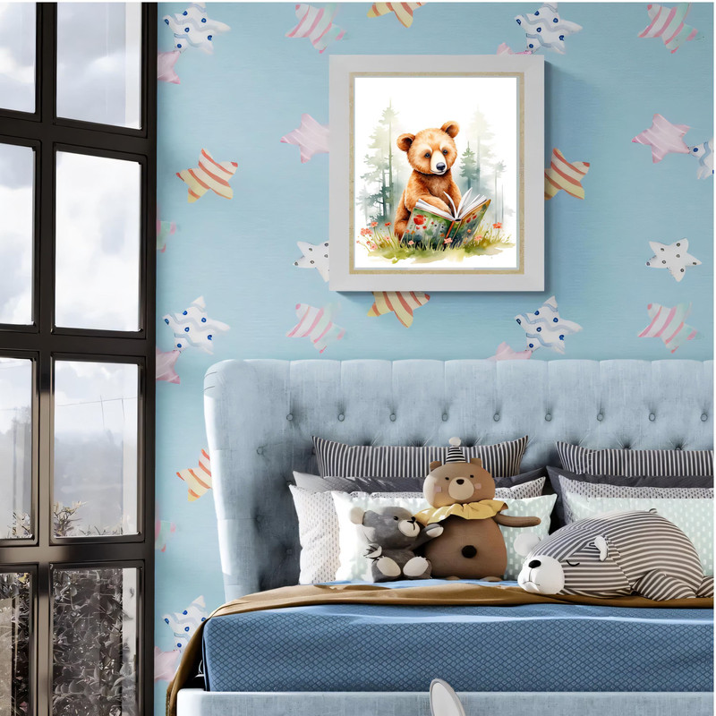 Cute Forest Animals Reading Books Clipart Cute Watercolor Woodland Creatures PNG Digital Download S 1