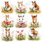 Farm Animals Reading Books Clipart Cute Watercolor Farm Animals PNG Digital Download Sublimation Fi 7