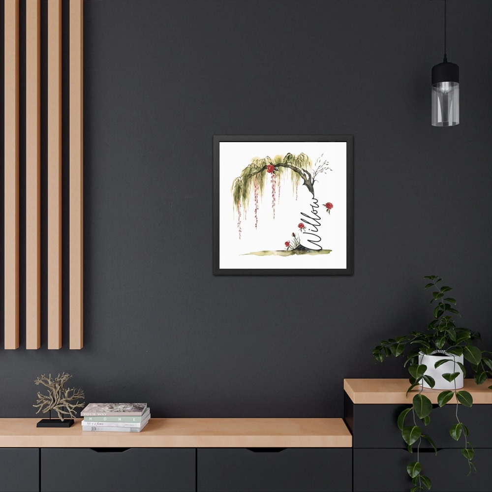 Weeping Willow Tree Watercolor Digital Wall Art Print Willow Tree Name Room Decor Custom Name Willo 1