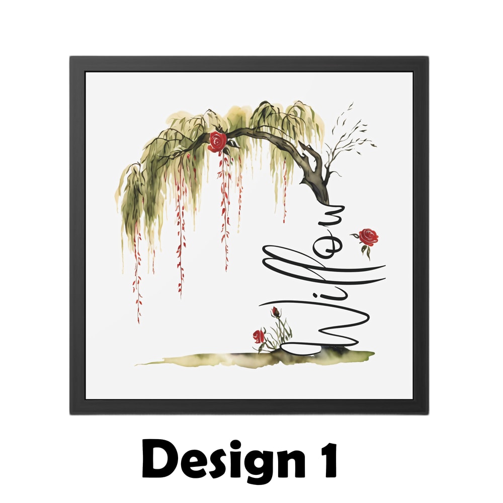 Weeping Willow Tree Watercolor Digital Wall Art Print Willow Tree Name Room Decor Custom Name Willo 7
