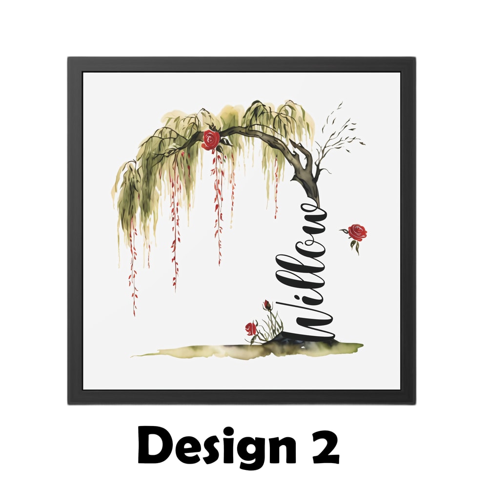 Weeping Willow Tree Watercolor Digital Wall Art Print Willow Tree Name Room Decor Custom Name Willo 8