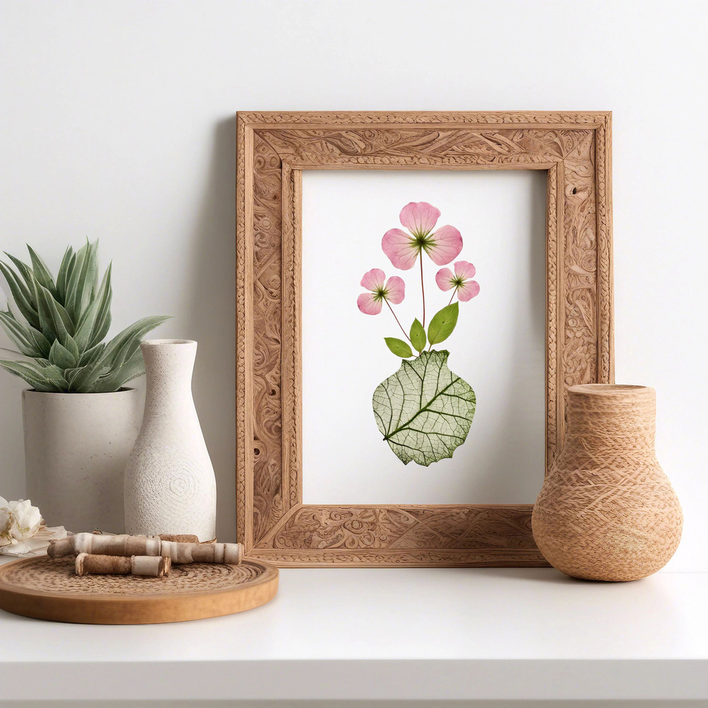Real Pink Pressed Flowers Printable Wall Art Decor Shabby Chic Floral Room Print Instant Download D 2