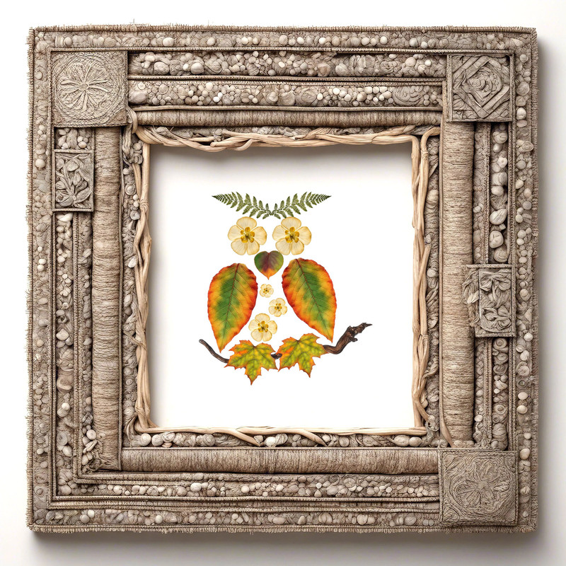 Pressed Flowers Owl Art Poster Pressed Wildflowers Art Printable Wall Decor Pressed Buttercups Flow 7