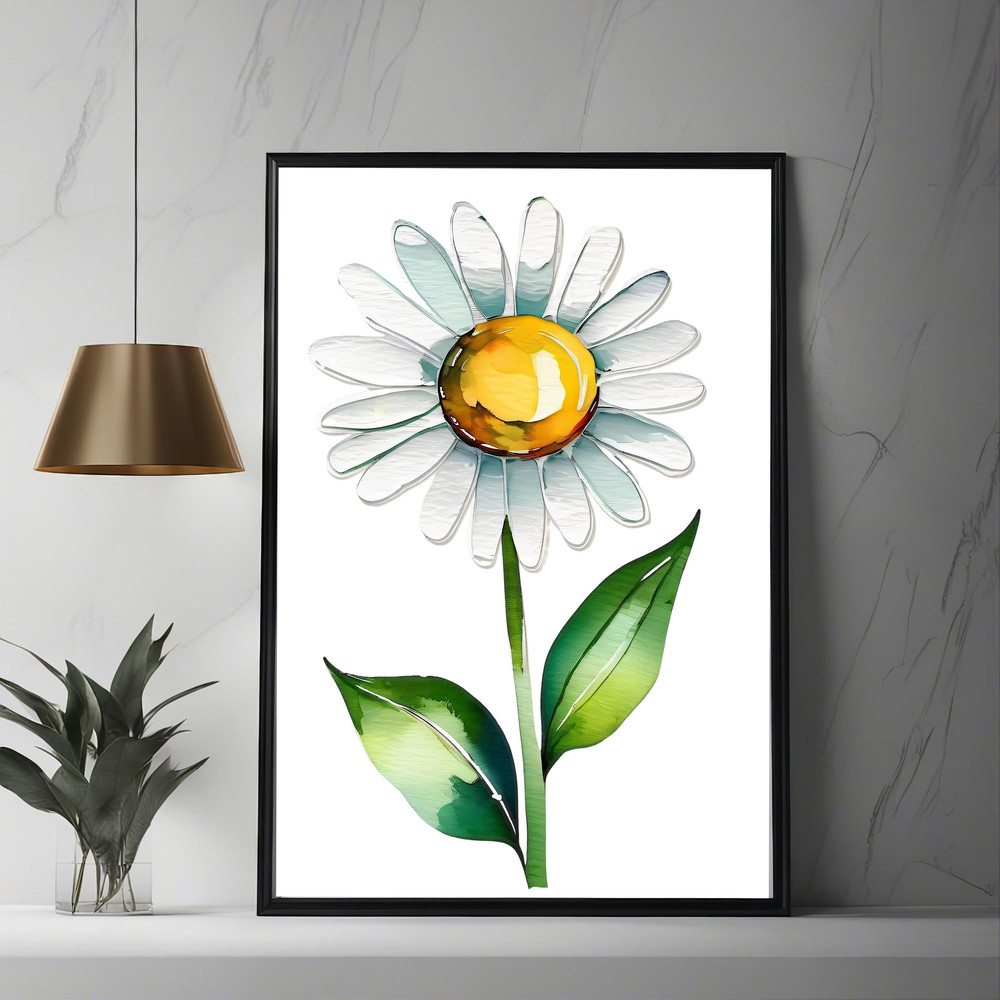 Daisy Flowers Watercolor PNG Clipart Bundle Digital Download Abstract Spring Floral Clip Art For Su 3