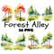 Watercolor Forest Path Clipart Digital Download Woodland Alley Graphics PNG Nature Scene Clipart Fo 0