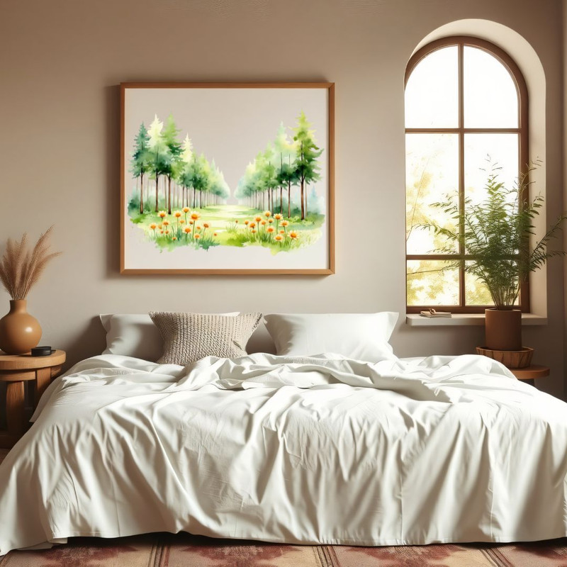 Watercolor Forest Path Clipart Digital Download Illustrations Woodland Alley Graphics PNG Printable 2