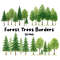 Forest Trees Borders Clipart Bundle 32 Watercolor PNGs With Transparent Background Woodland Landsca 0