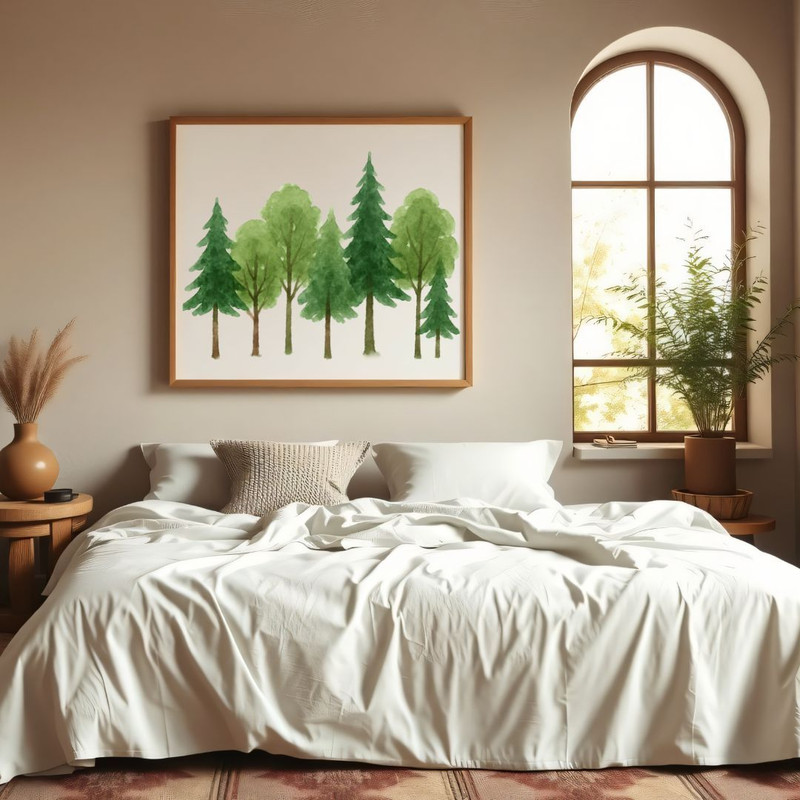 Forest Trees Borders Clipart Bundle Watercolor Transparent Background Woodland Landscape Evergreen 0