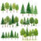 Forest Trees Borders Clipart Bundle Watercolor Transparent Background Woodland Landscape Evergreen 4