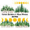 Forest Borders Moon Phases Clipart Bundle Watercolor Transparent Background Woodland Celestial Lan 0