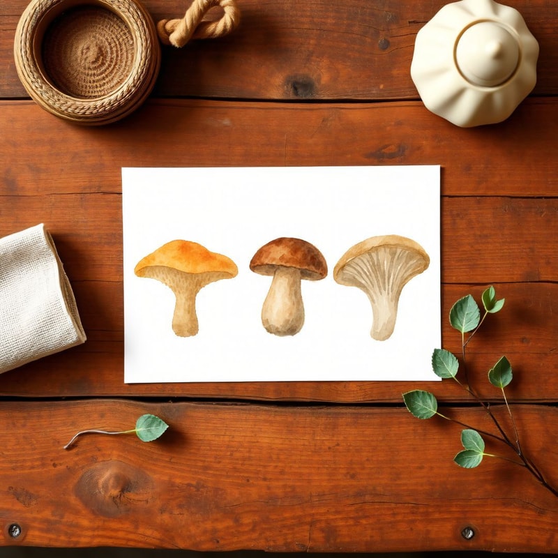 Edible Mushroom Clipart Bundle 64 Watercolor PNG Files Foraging Fungi Art Botanical Kitchen Decor P