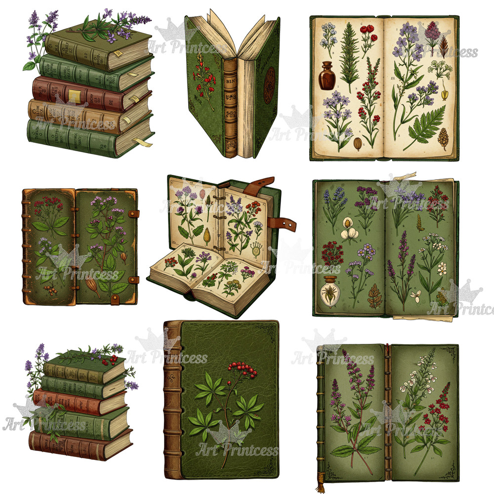 Vintage Apothecary Clipart Bundle Antique Herbalist Alchemist Clipart Pack Digital Download For Dar 9