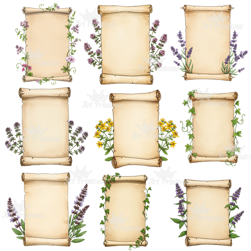 Kitchen Herb Chart Digital Print Vintage Botanical Poster Apothecary Decor Herbalist Gift Cottageco 3