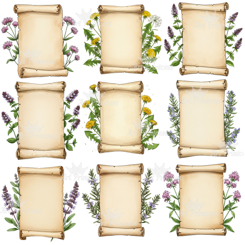 Kitchen Herb Chart Digital Print Vintage Botanical Poster Apothecary Decor Herbalist Gift Cottageco 5