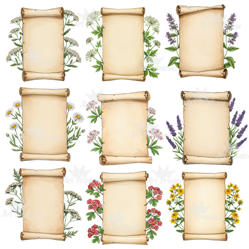 Kitchen Herb Chart Digital Print Vintage Botanical Poster Apothecary Sublimation Files Cottagecore 7