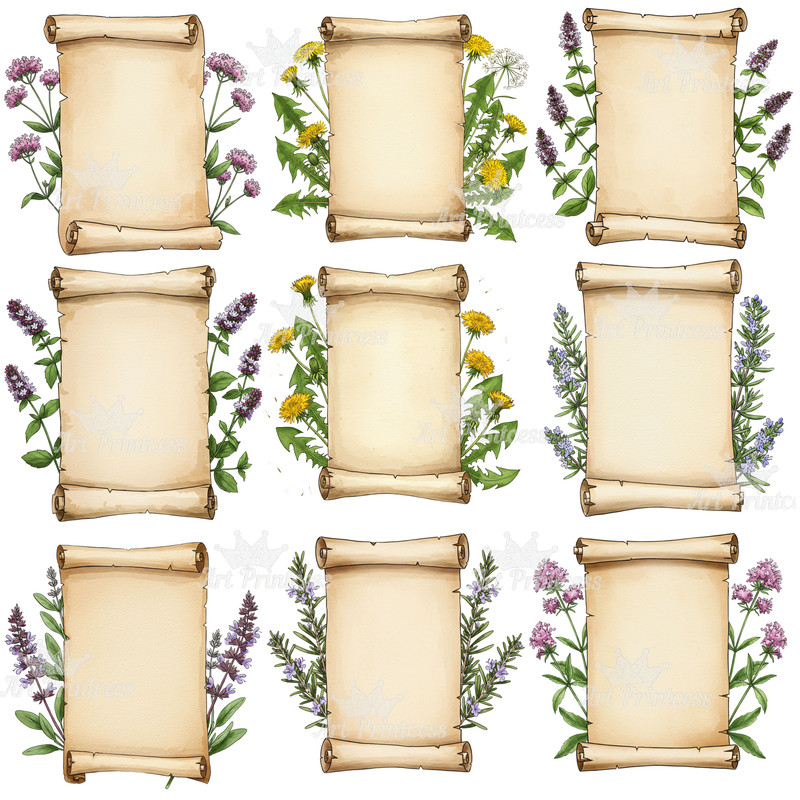 Kitchen Herb Chart Digital Print Vintage Botanical Poster Apothecary Printable Files Cottagecore Ki 6