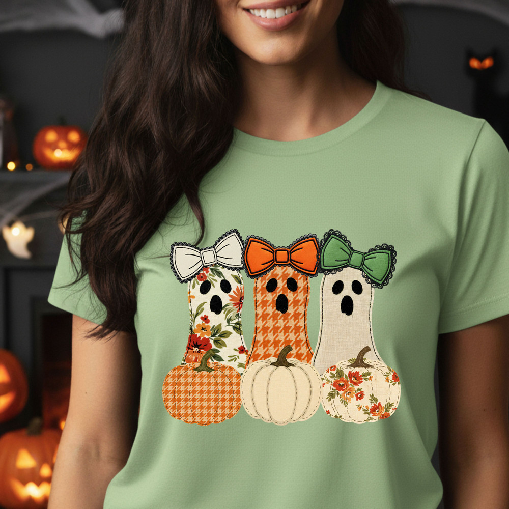 Coquette Halloween Ghosts PNG Bundle Cute Spooky Sublimation Lace Embroidery Floral Pumpkin Designs 0