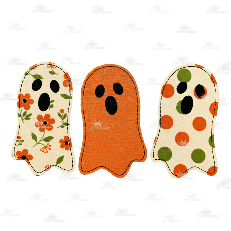 Cute Fabric Ghosts Clipart PNG Bundle Vintage Halloween Digital Download Spooky Season Sublimation 3