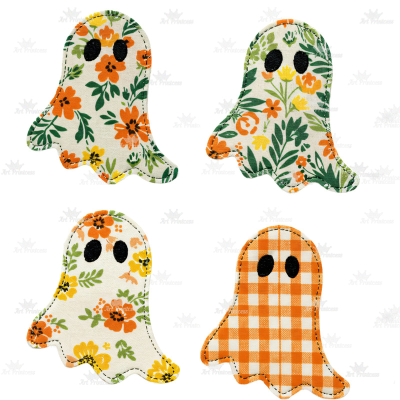 Cute Fabric Ghosts Clipart PNG Bundle Vintage Halloween Digital Download Spooky Season Sublimation 4