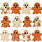 Cute Fabric Ghosts Clipart PNG Bundle Vintage Halloween Digital Download Spooky Season Sublimation 5