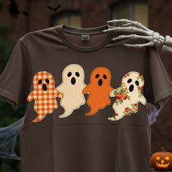 cute fabric ghosts clipart png bundle vintage halloween png spooky season sublimation cottagecore ghost png